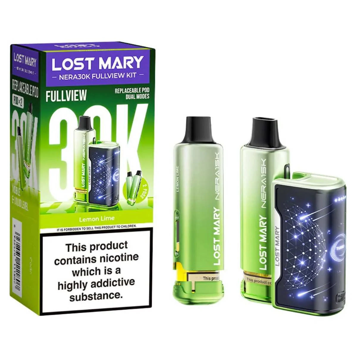 Lost Mary - NERA 30K Lemon Lime Prefilled Pod Vape Kit - 20mg/mL