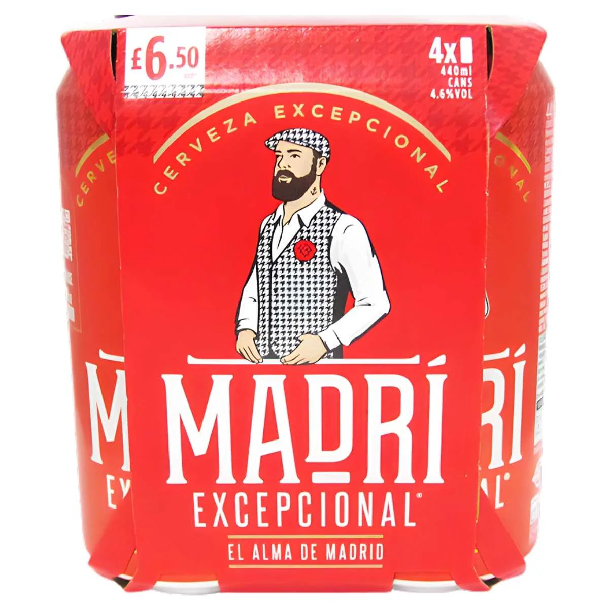 Madri - Excepcional Lager Beer (4.6% ABV) - 4 x 440ml