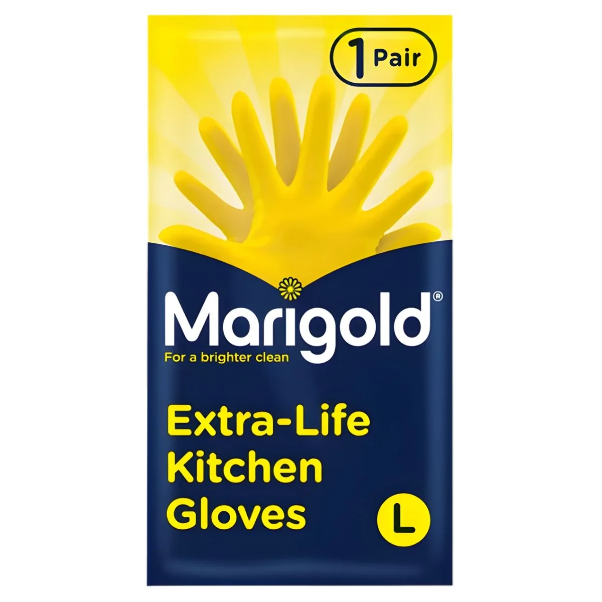 Mari gold - Large Size Extra Life Kitchen Gloves - 1 Pair
