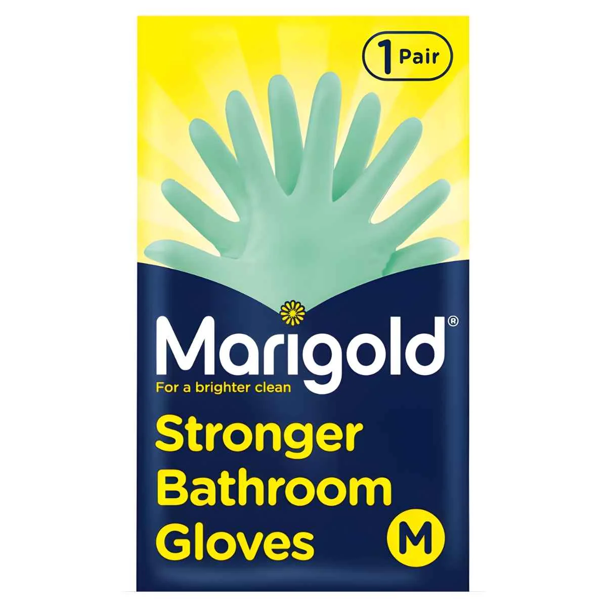 Mari gold - Medium Size Stronger Bathroom Gloves - 1 Pair