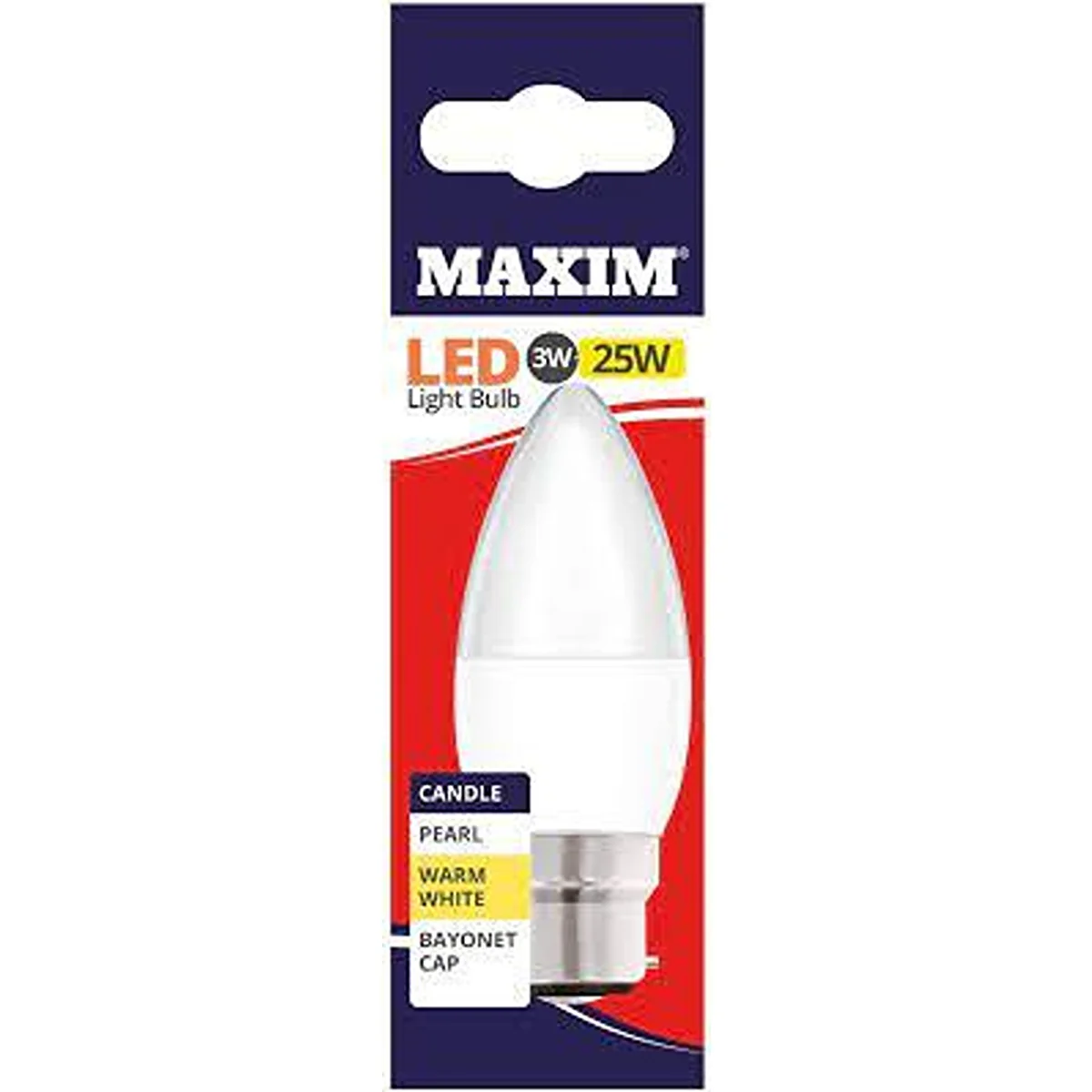Maxim - LED Bayonet Low Energy Candle Light Bulb 3W - Daylight