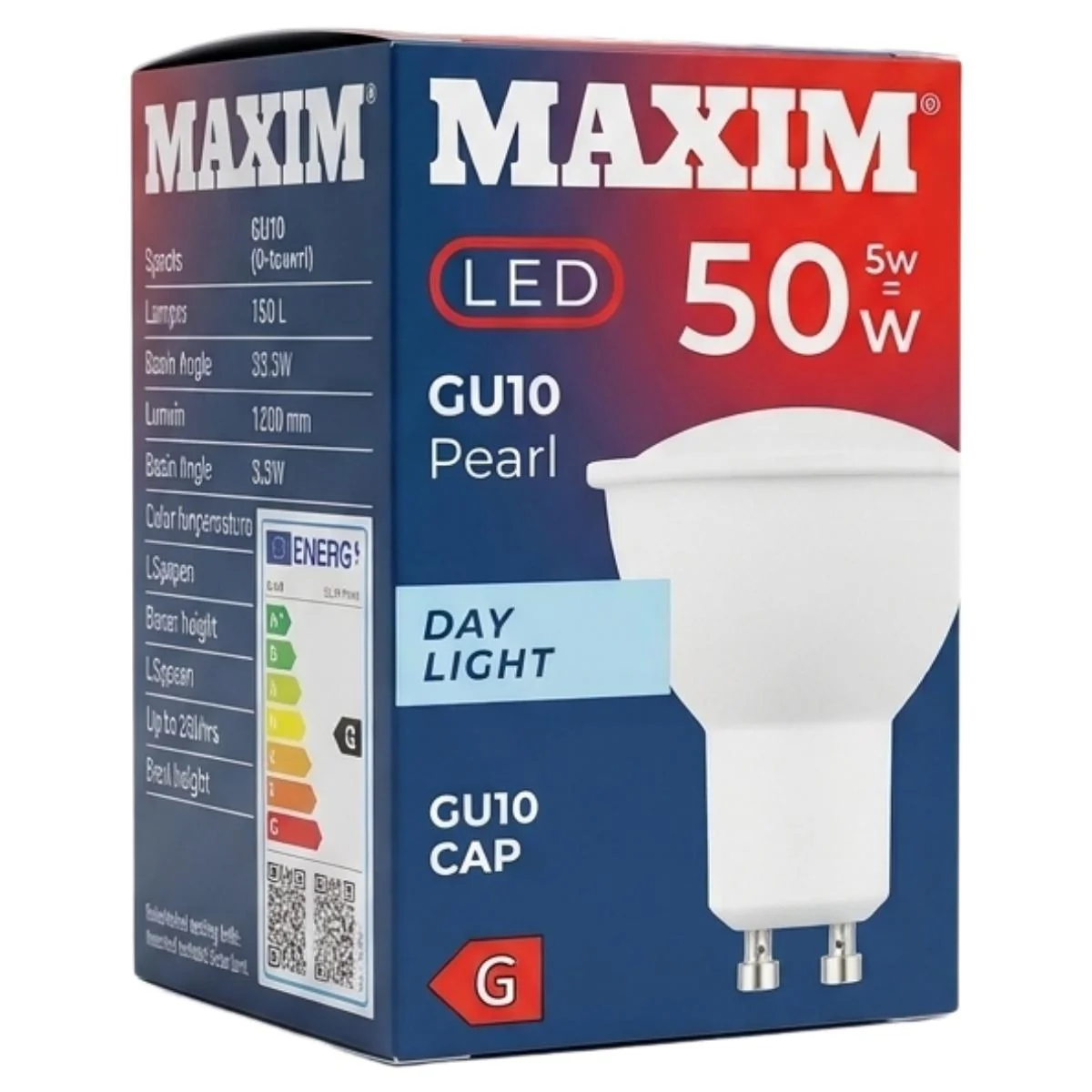 Maxim - LED Day Light GU10 Pearl Cap Bulb - 50W