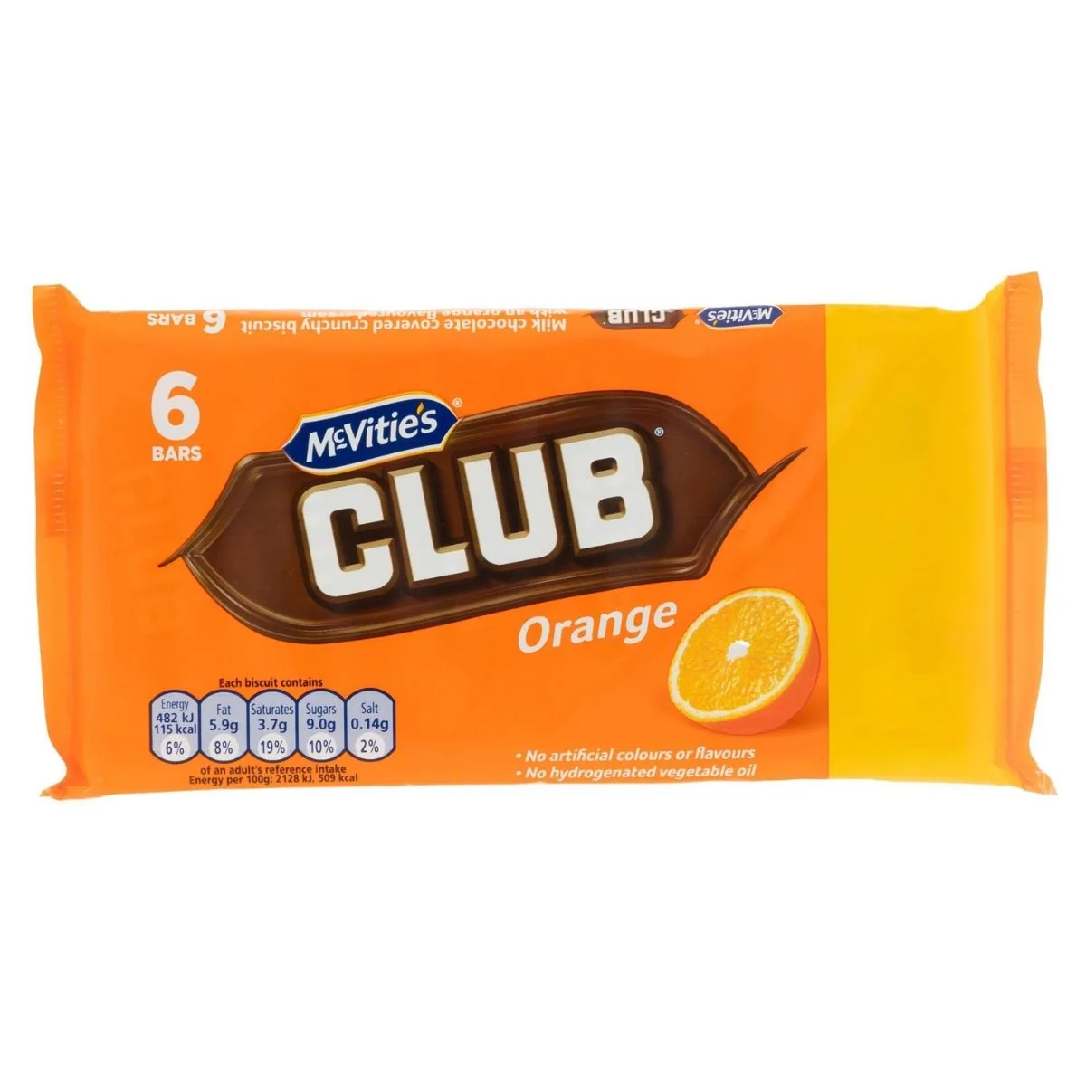 McVitie's - Club Orange Chocolate Bar - 6x22g