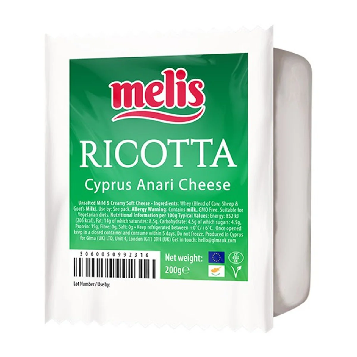 Melis - Ricotta Cyprus Anari Cheese - 225g
