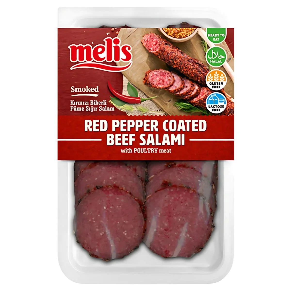 Melis -  Smoked Red Pepper Coated Beef Salami (Halal) - 80g