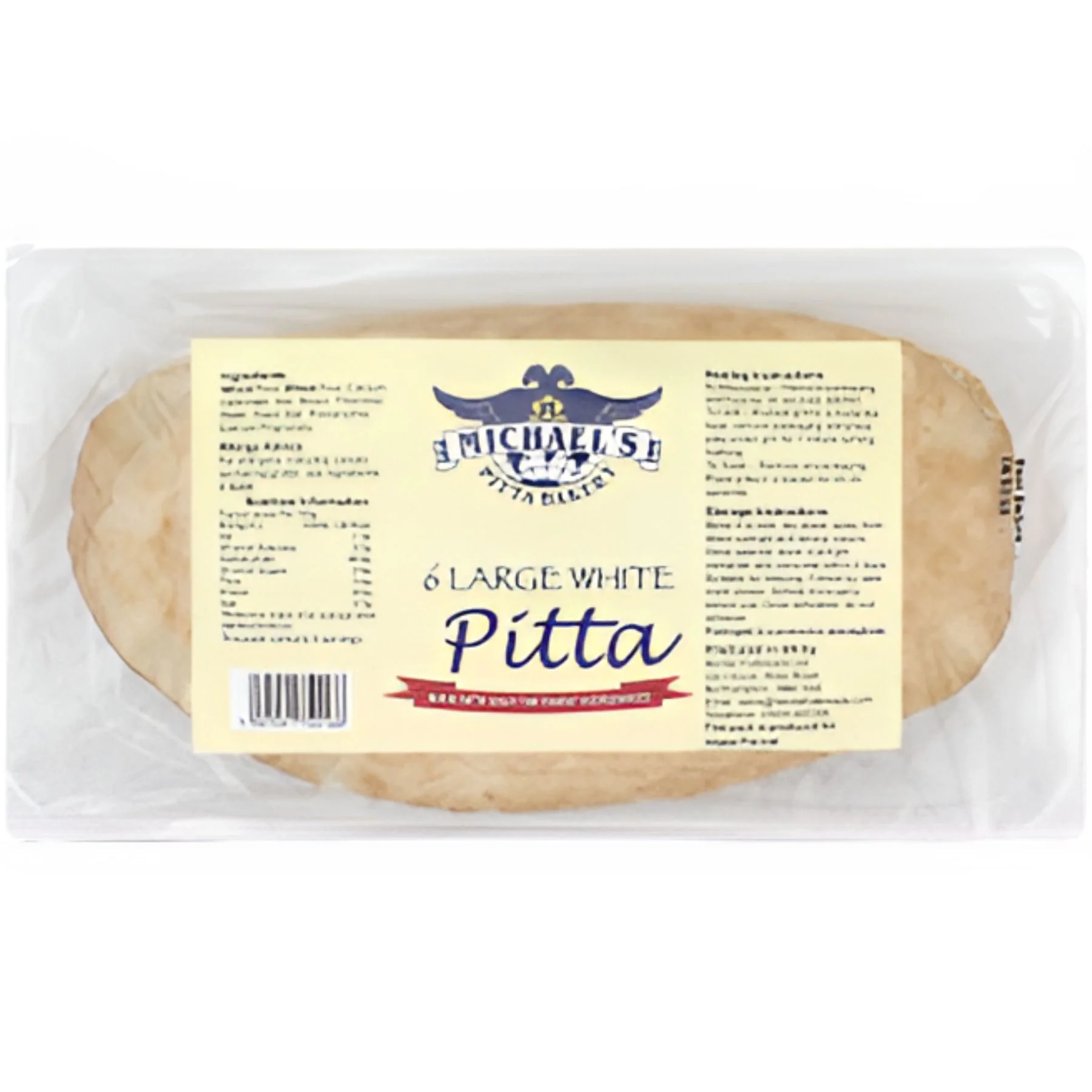 Michael's - Large White Pitta Bread - 6 Pack