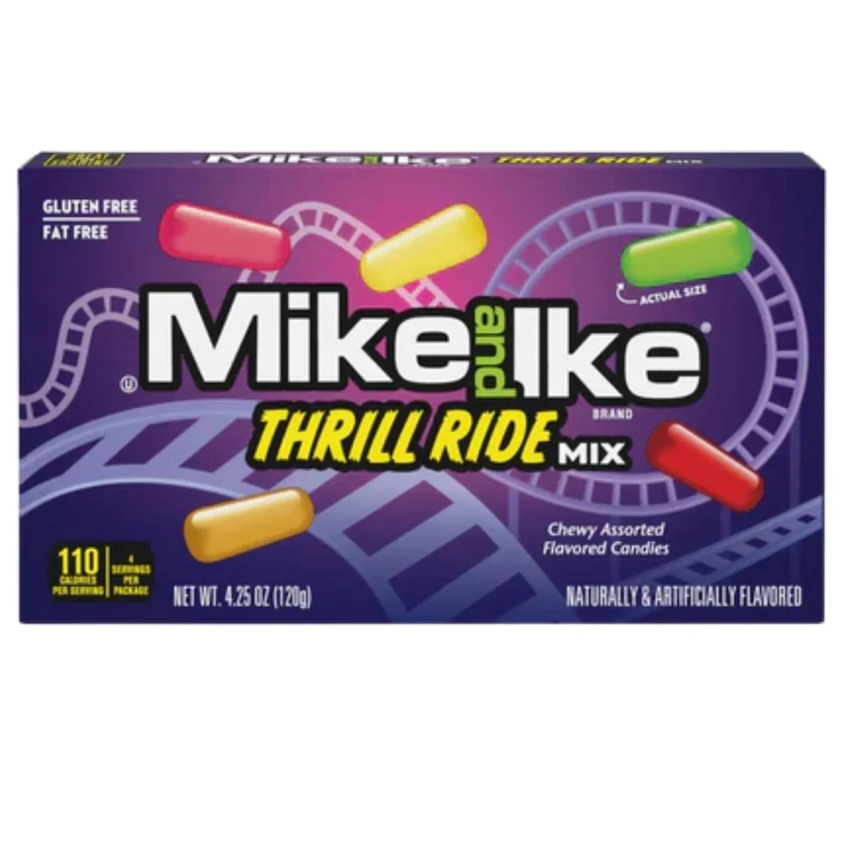 Mike and Ike - Chewy Mix Thrill Ride Candies - 120g