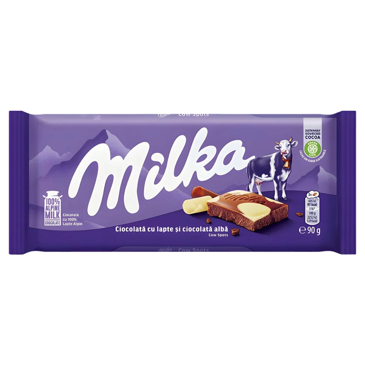 Milka - Milk & White Chocolate Bar - 90g