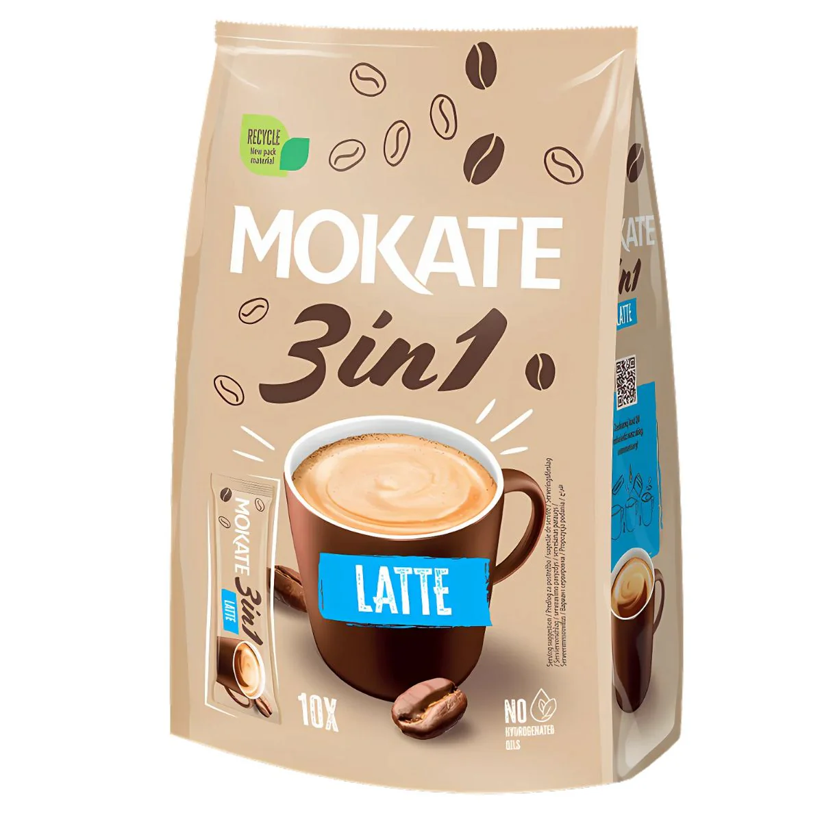 Mokate - 3 in 1 Latte Instant Coffee Sachets - 17g x 10 Pack
