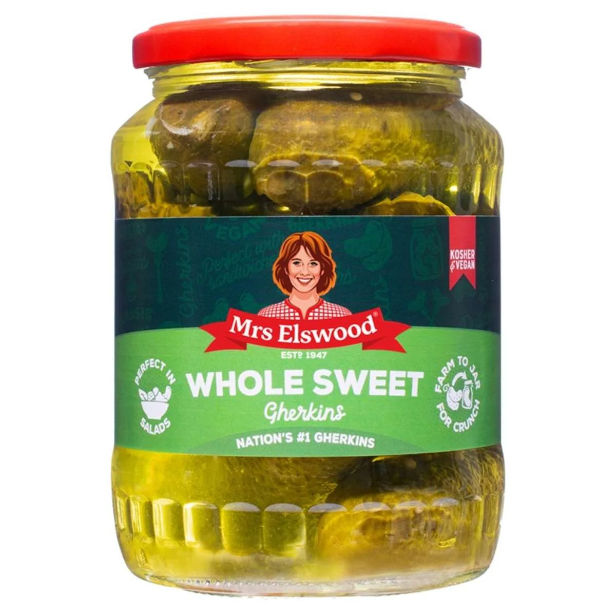 Mrs. Elswood - Whole Sweet Cucumbers Pickled Gherkins - 680g
