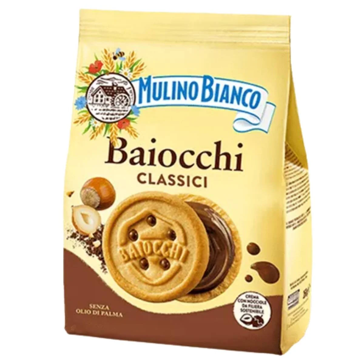 Mulino Bianco - Baiocchi Classic Biscuits filled with Hazelnut Cream and Cocoa - 260g
