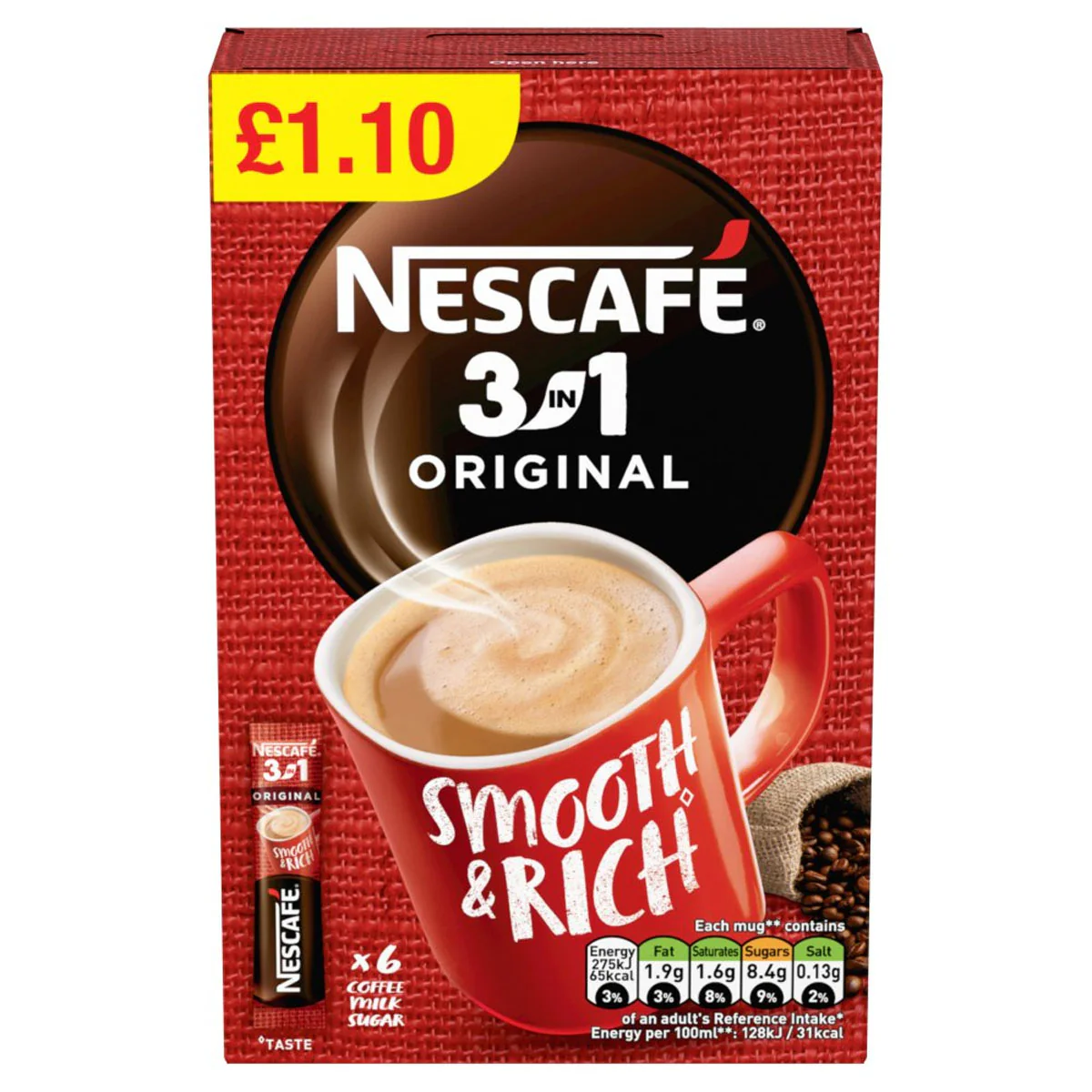 Nescafe - 3in1 Instant Coffee - 6 x 16g