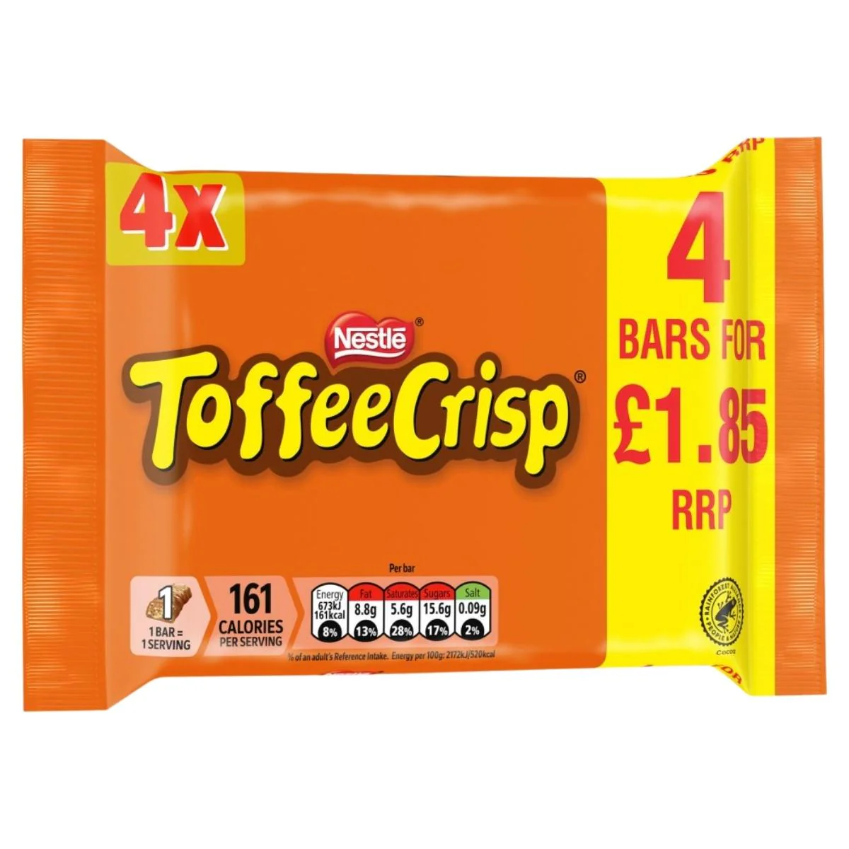 Nestle - Toffee Crisp Chocolate Bar - 4 x 31g