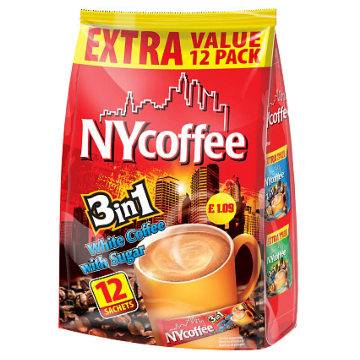 Nycoffee - 3 in 1 White Coffee with Sugar - 12 Sachets