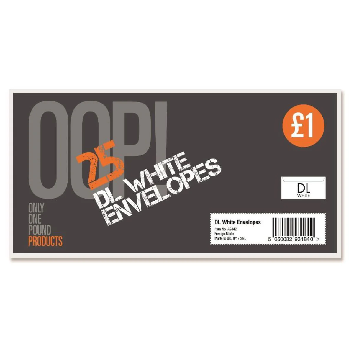 Oop! - White Envelopes - 25Pack