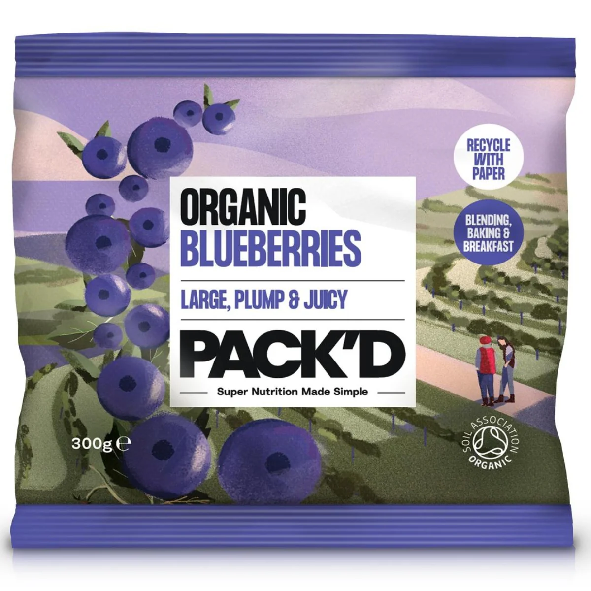 Packd - Organic & Large Sun-Ripened Blueberries - 300g