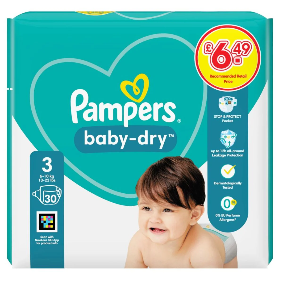 Pampers - Baby-Dry Size 3 Nappies - 30 Nappies