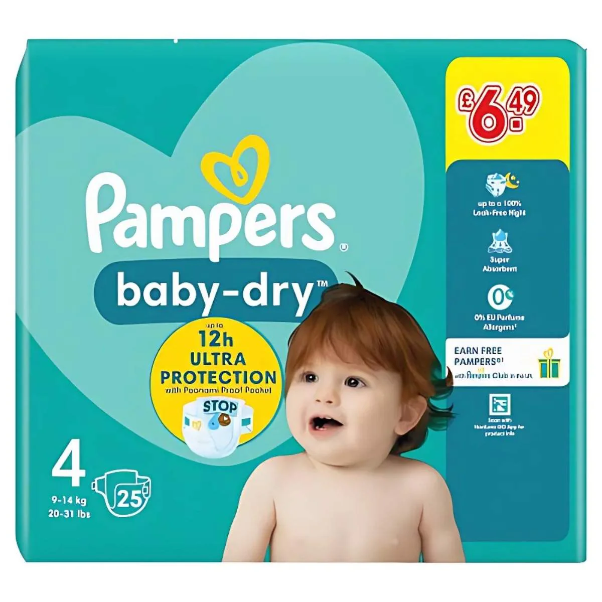 Pampers - Baby-Dry Size 4 Nappies - 25 Nappies