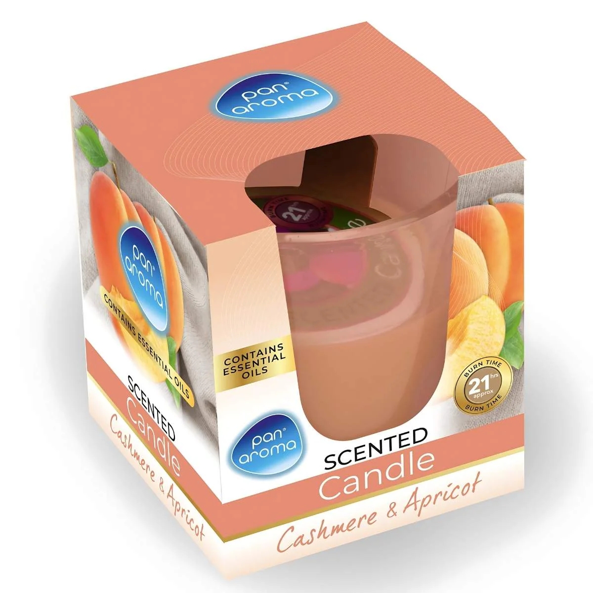 Pan Aroma -  Cashmere & Apricot scented Candle - 21 Hours