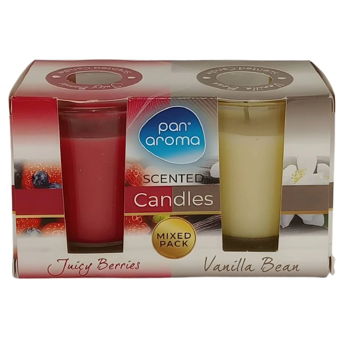 Pan Aroma - Scented Candles (Juicy Berries & Vanilla Bean) - 2 Pack