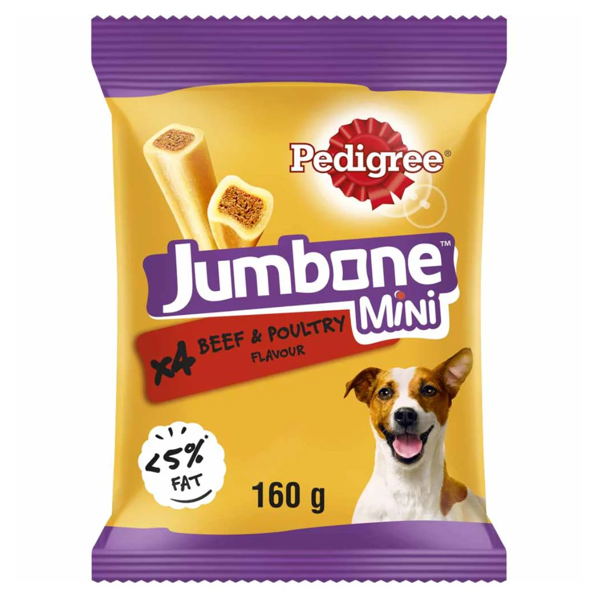 Pedigree - Jumbone Mini Adult Small Dog Treats Beef & Poultry 4 Chews - 160g