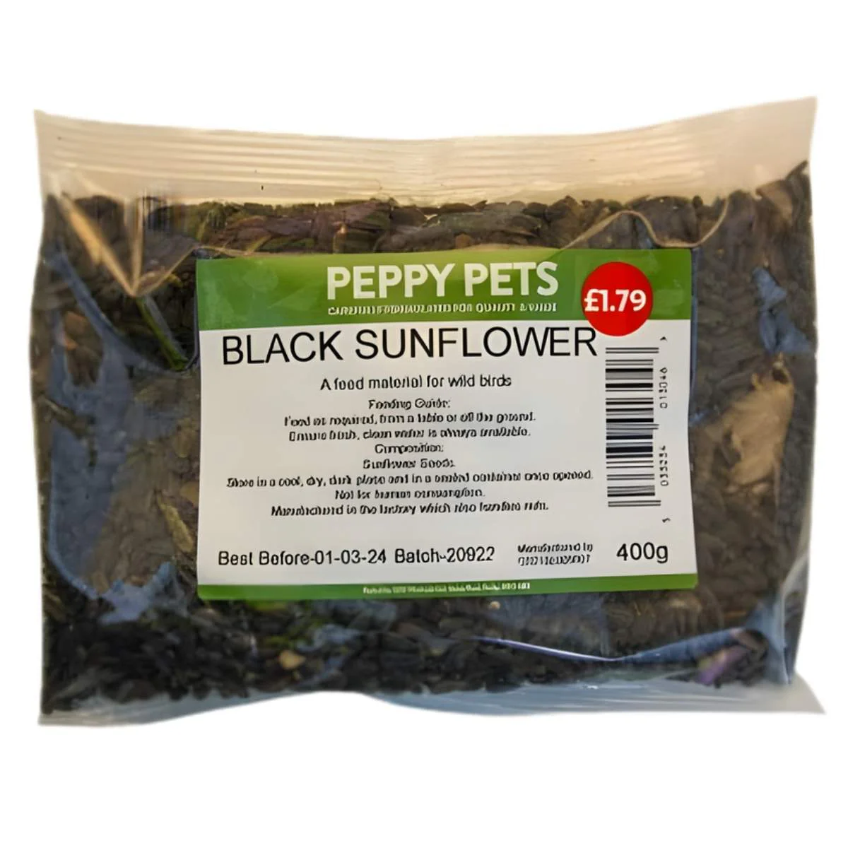 Peppy Pets - Black Sunflower Seeds - 500g