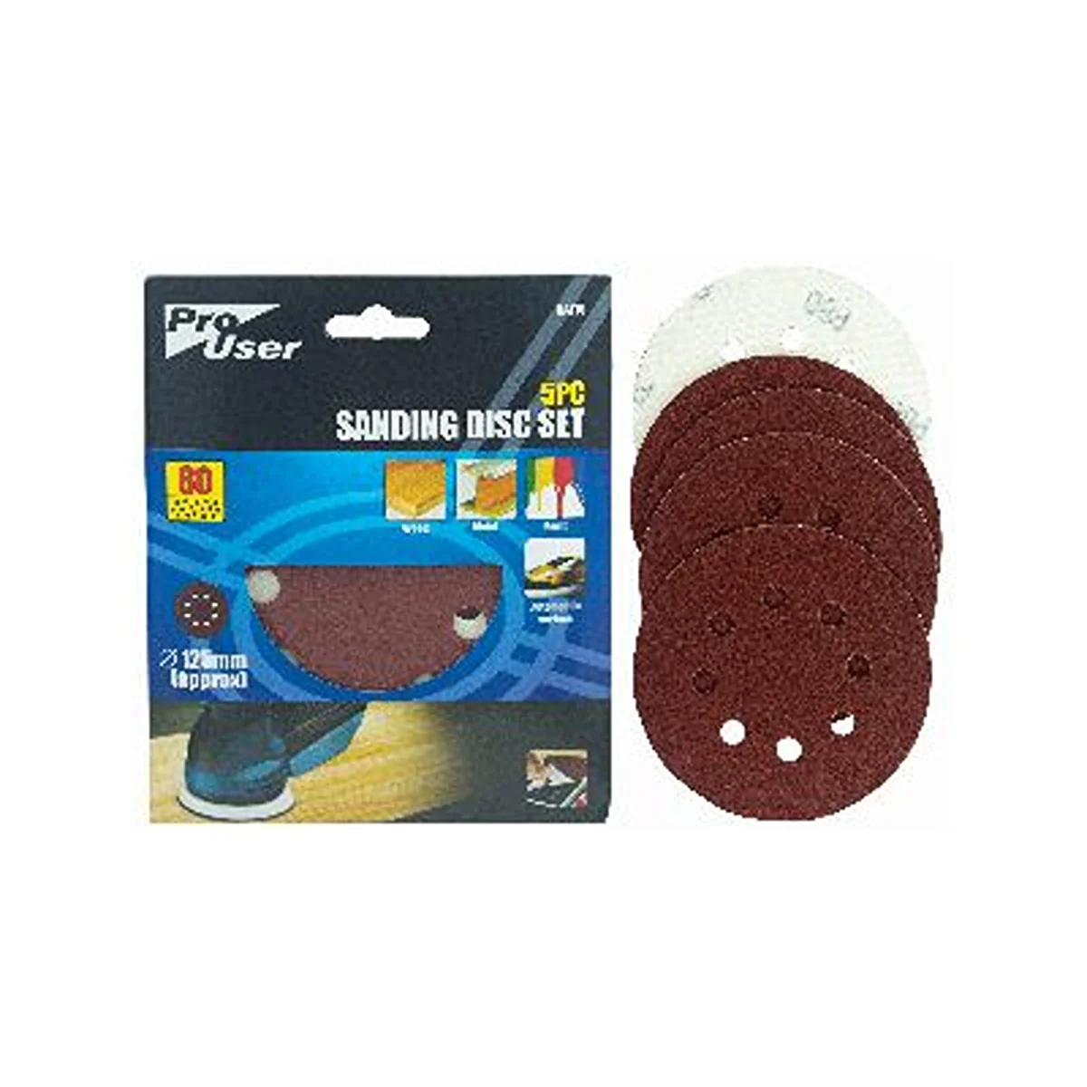 Blackspur - 125mm Sanding Sheets - Pack of 5