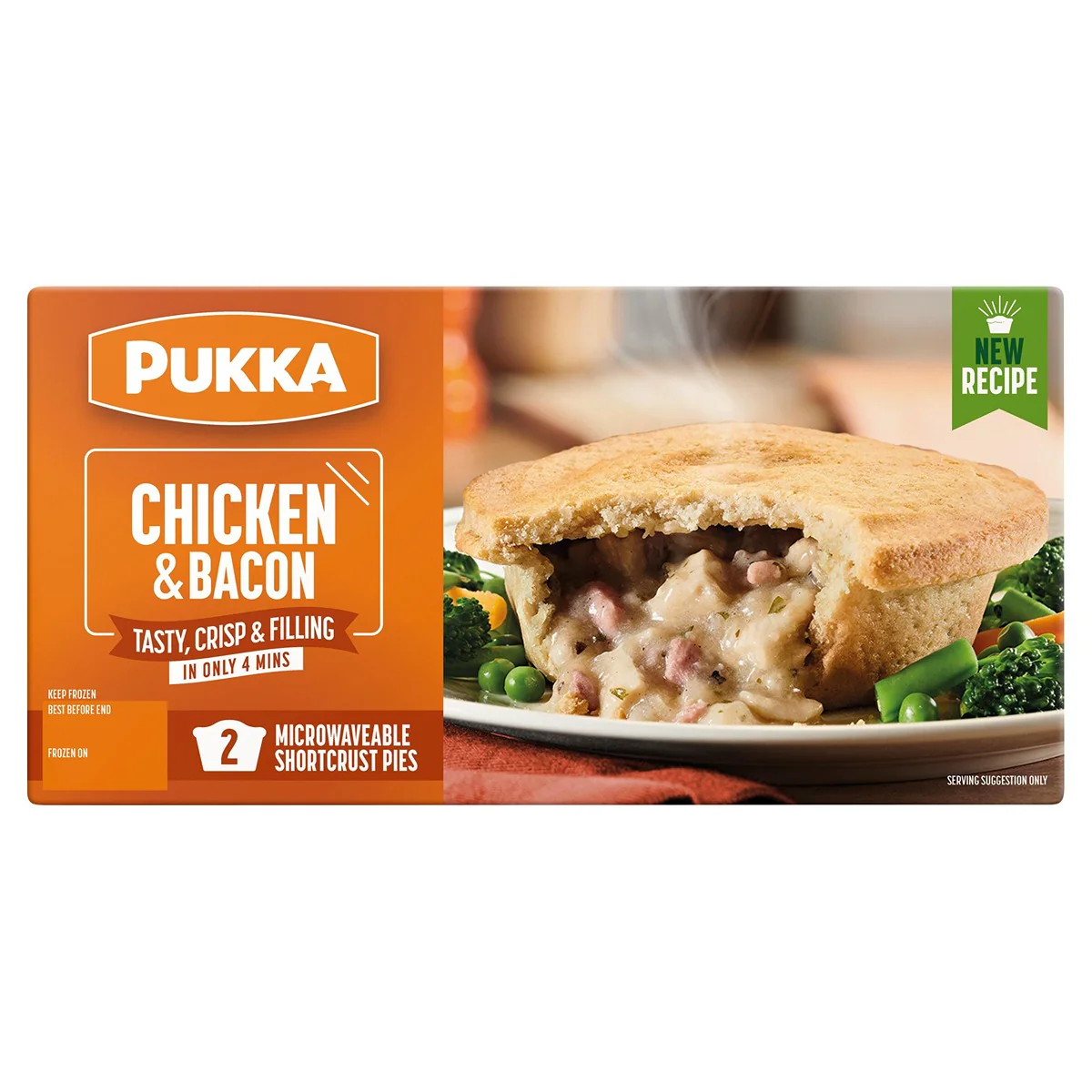 Pukka - 2 Chicken & Bacon Microwaveable Shortcrust Pies - 170g