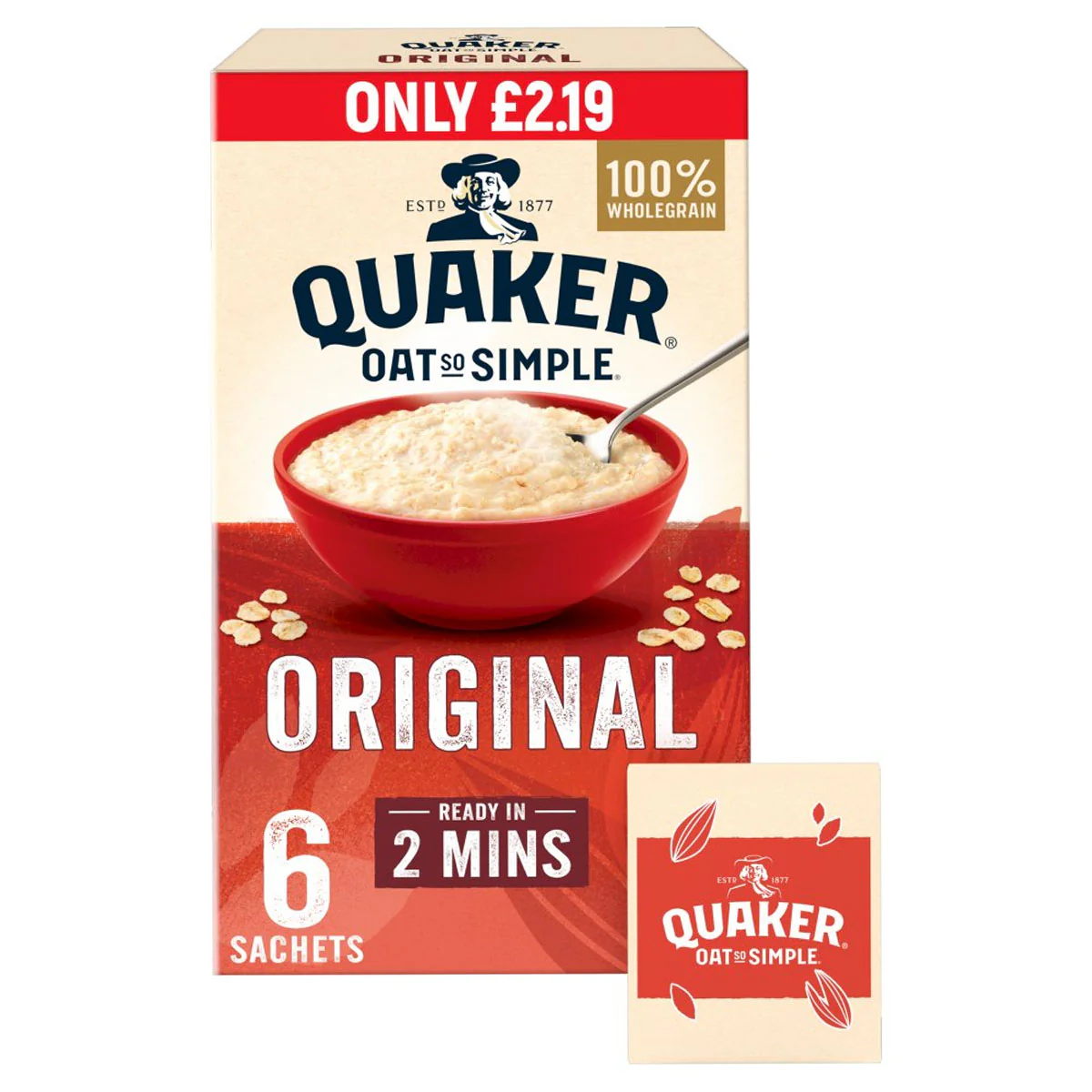 Quaker - Oat So Simple Original Porridge Sachets - 6 x 27g