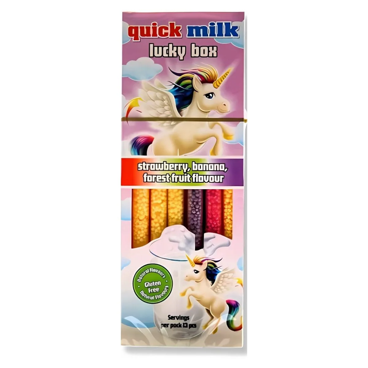Quick Milk - Strawberry, Banana And Forest Fruit Magic Sipper - 13x6g