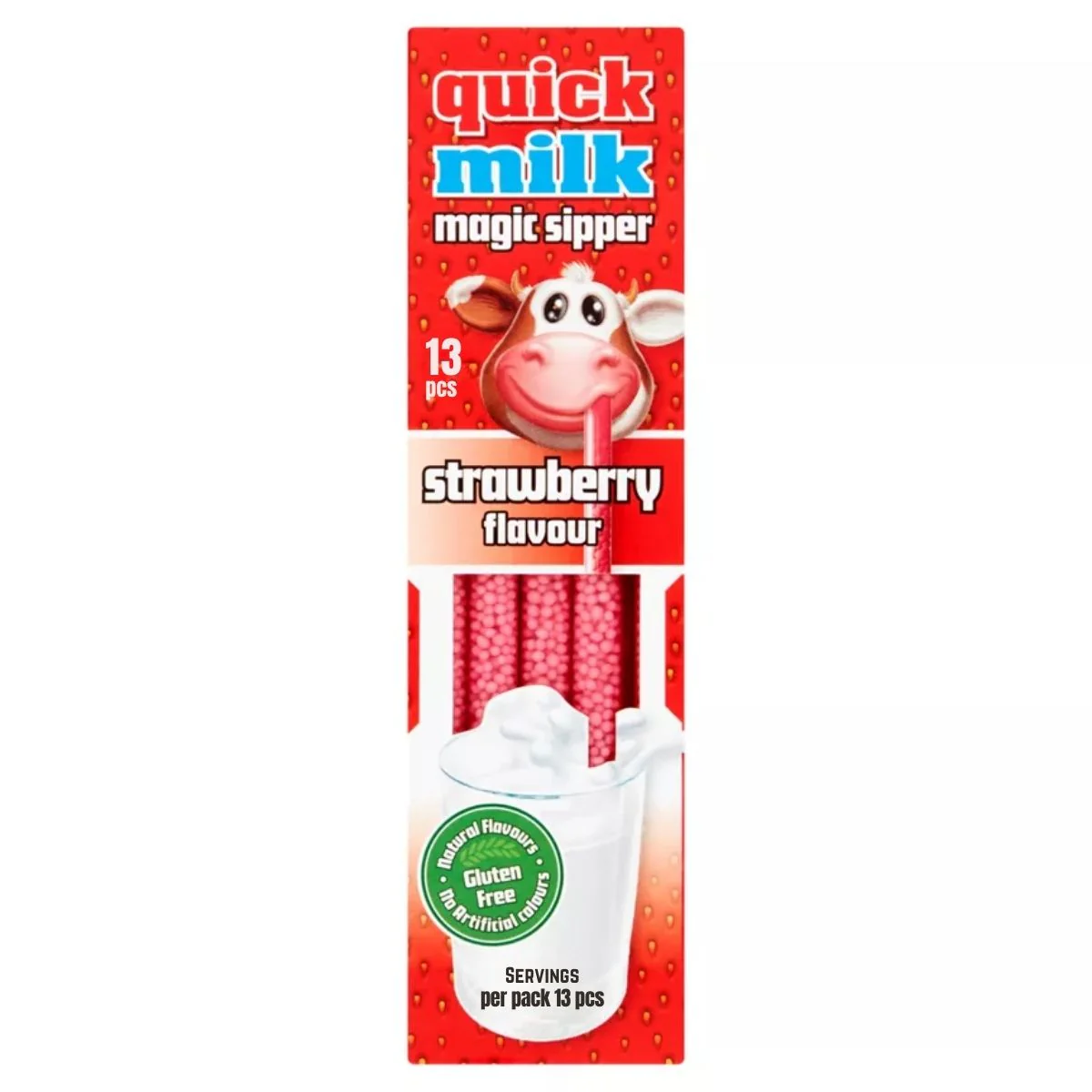 Quick Milk - Strawberry Flavour Magic Sipper - 13x6g