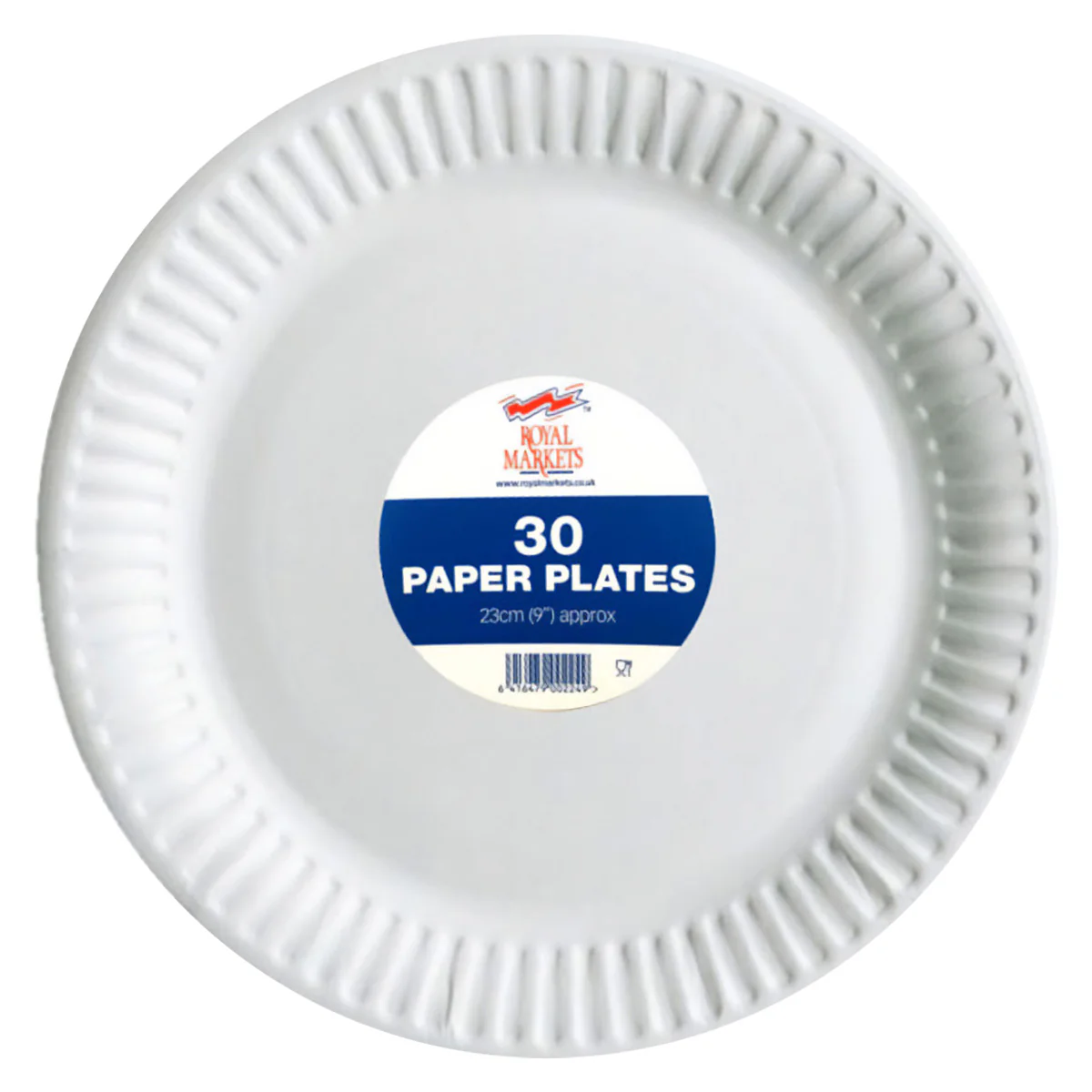 Royal Markets - Disposable Paper Plates 23cm - 30 Pack