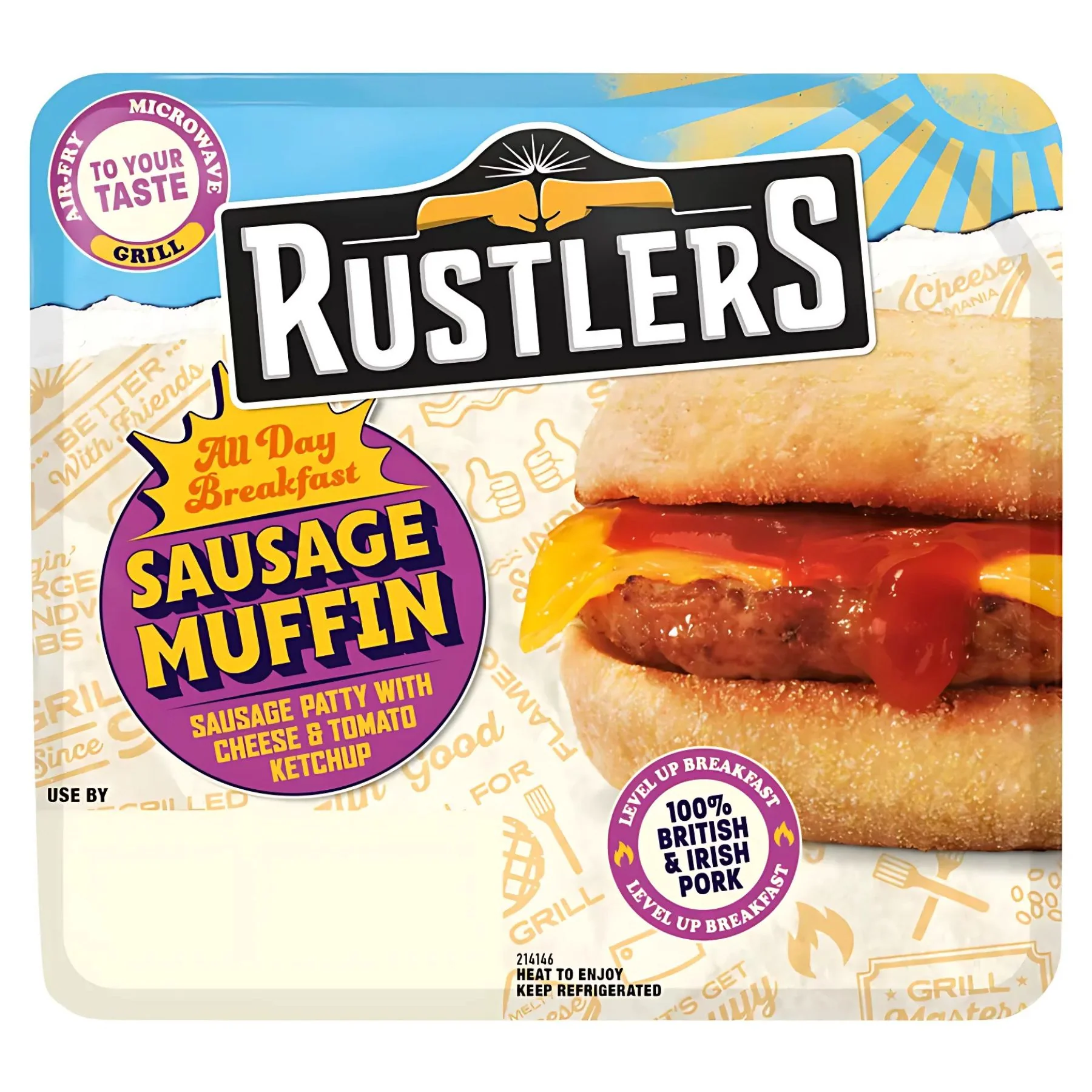 Rustlers - All Day Breakfast Sausage Muffin - 155g