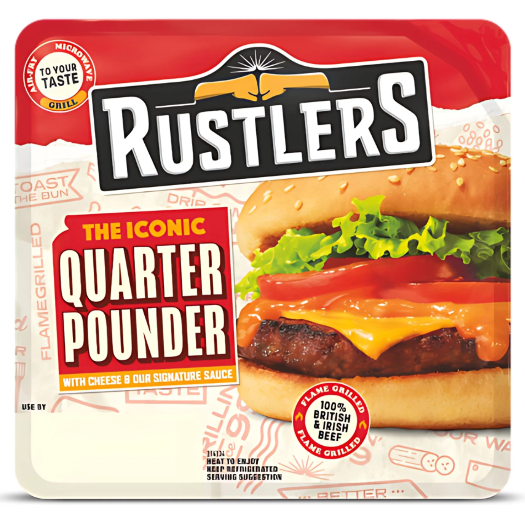 Rustlers - The Classic Quarter Pounder with Cheese & Our Signature Sauce - 190g