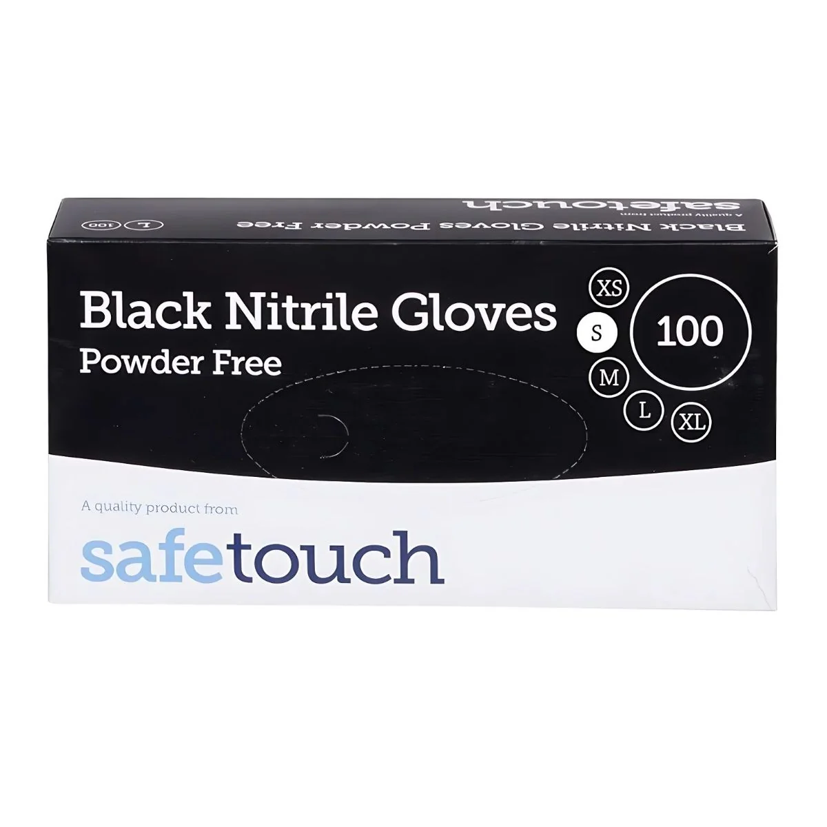 Safe Touch - Black Nitrile Gloves Powder Free Small - 100pcs