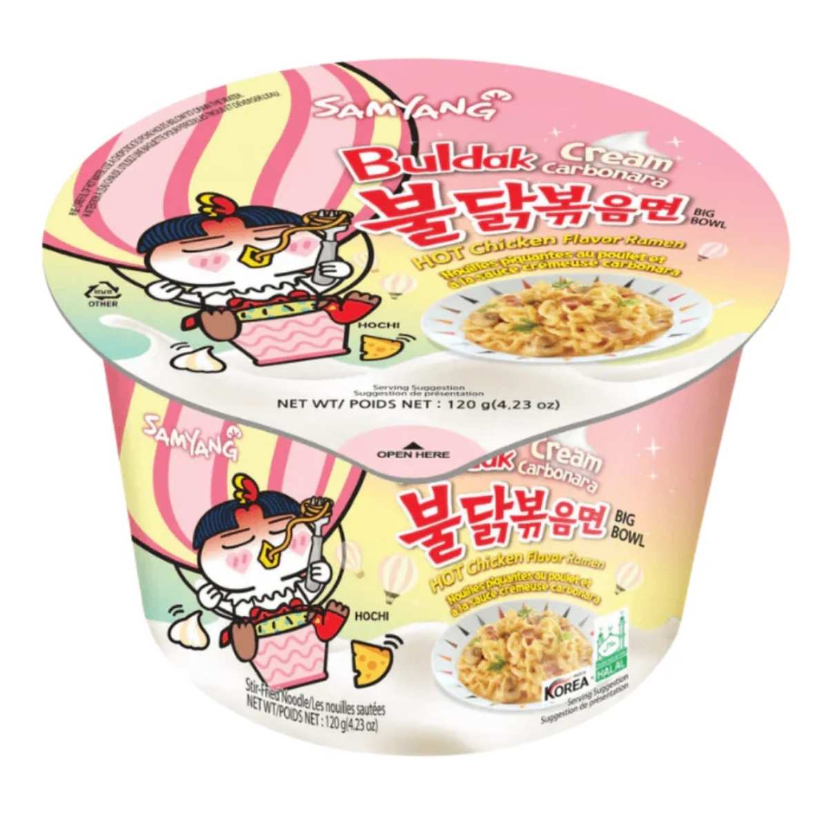 Samyang - Buldak Cream Carbonara Hot Chicken Flavour Ramen Bowl (Halal) - 120g