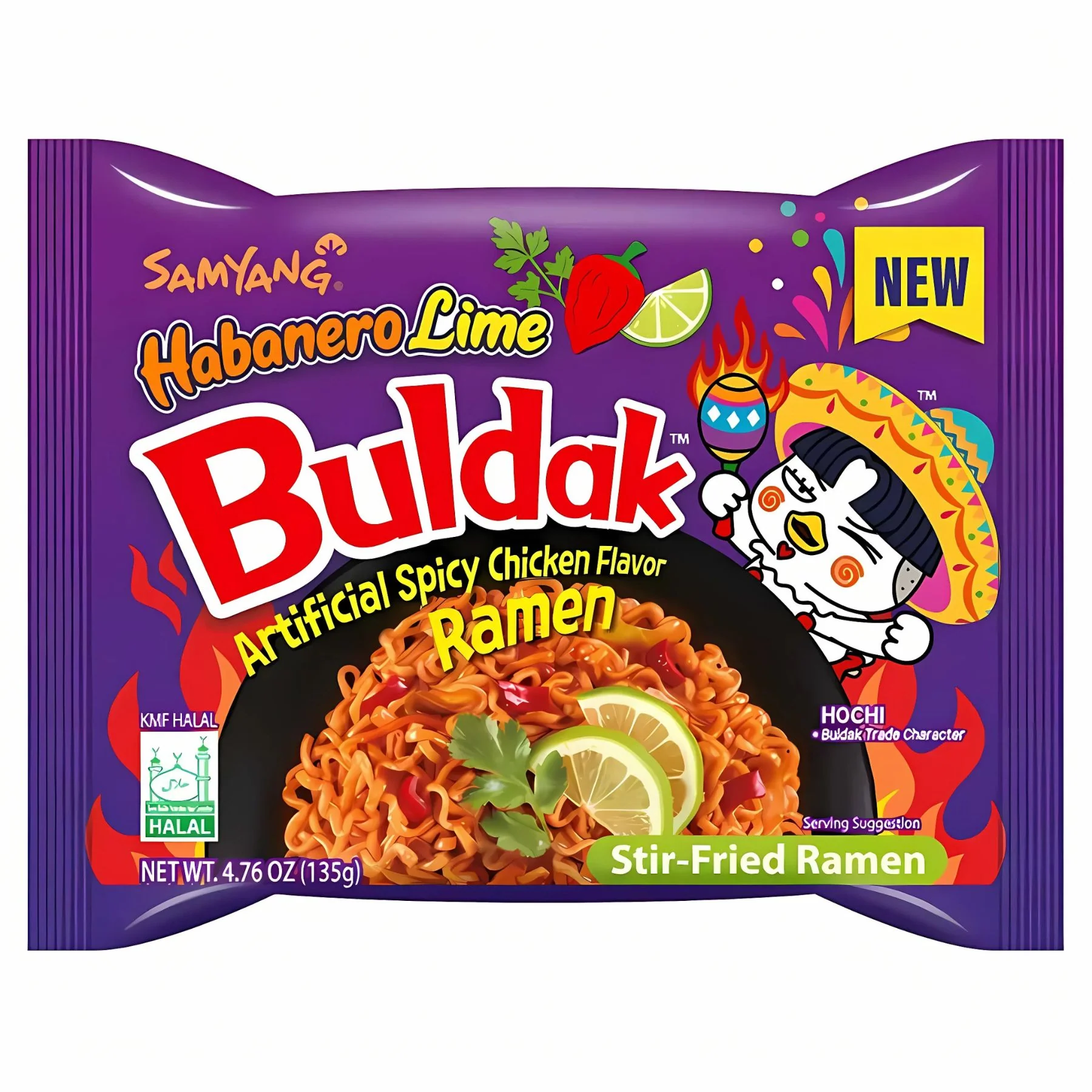 Samyang - Buldak Hot Chicken Flavour Ramen Habanero Lime (Halal) - 135g