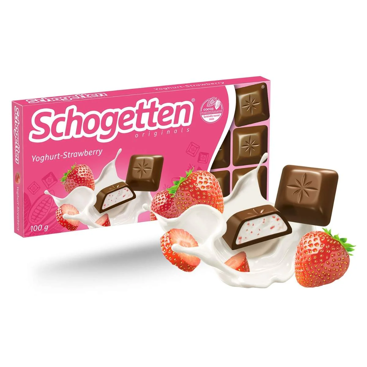 Schogetten - Strawberry Yoghurt Chocolate Bar - 100g