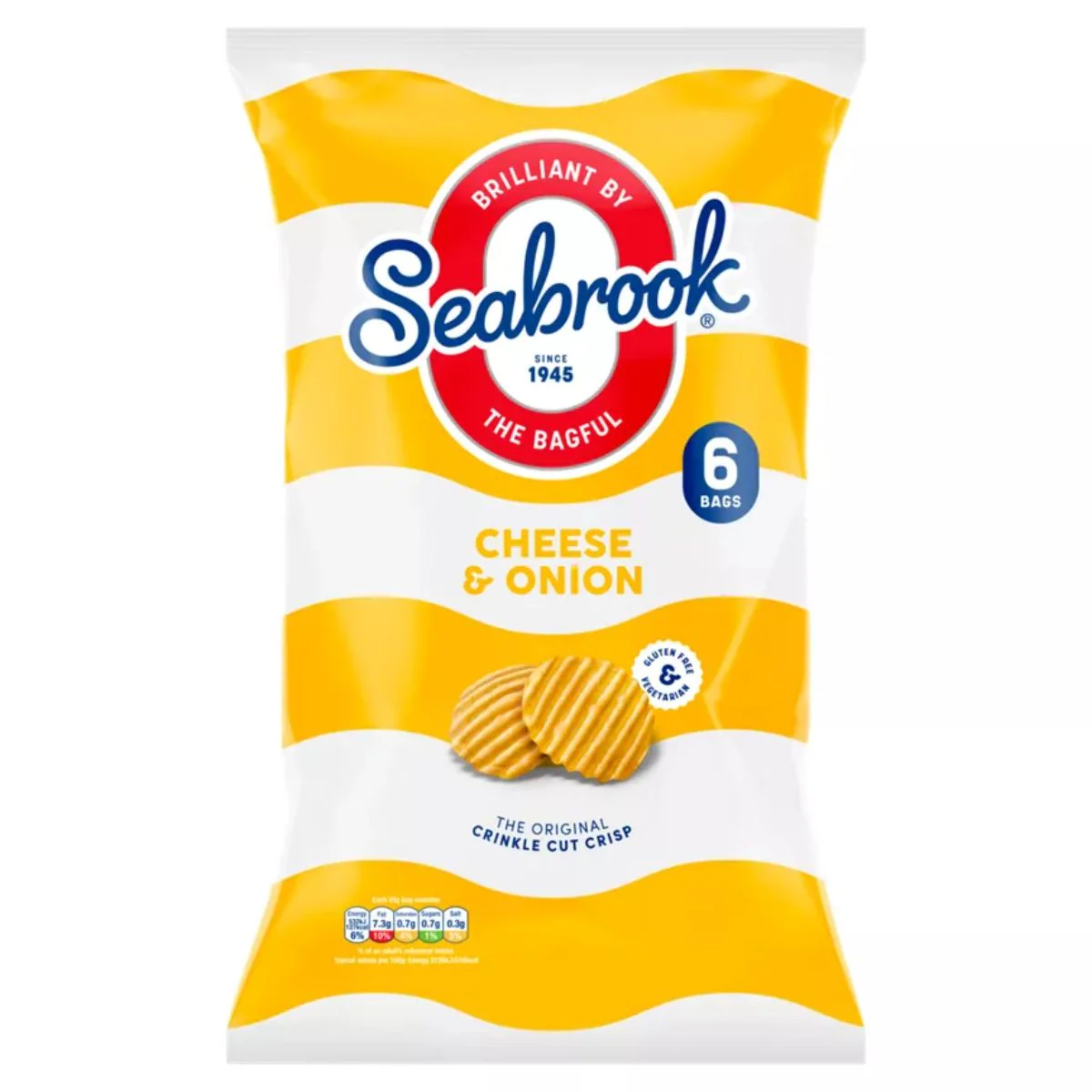 Seabrook - Cheese & Onion Flavour The Original Crinkle Cut - 6 x 25g