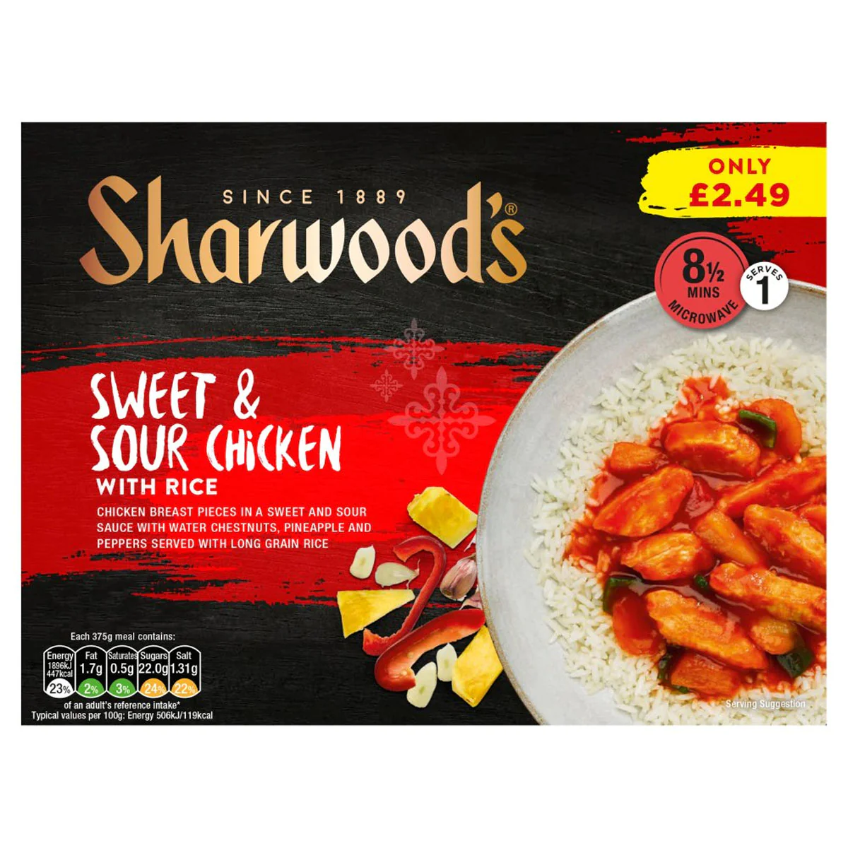 Sharwoods - Sweet & Sour Chicken with Rice - 375g
