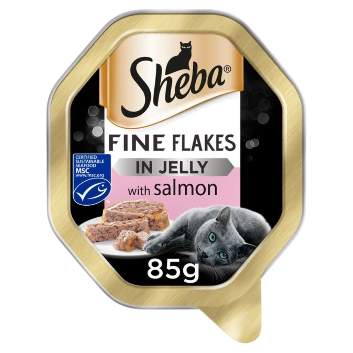 Sheba - Fine Flakes Wet Cat Food Trays In Jelly with Salmon - 85g