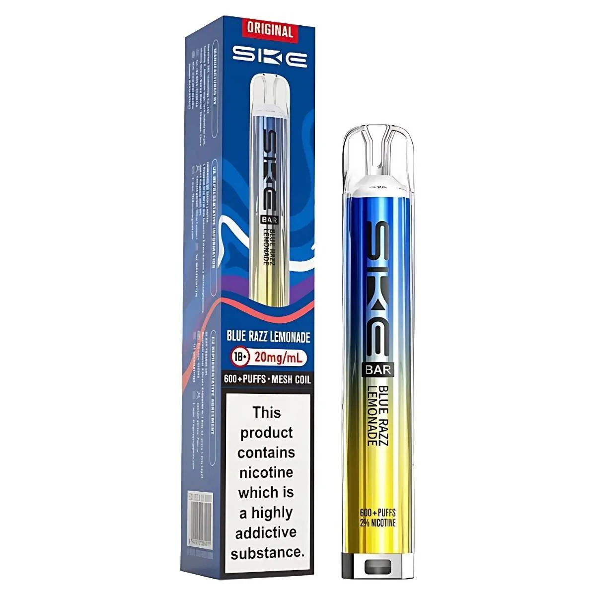 SKE - Crystal Bar 600 Blue Razz Lemonade Pod Vape Kit - 20mg/mL