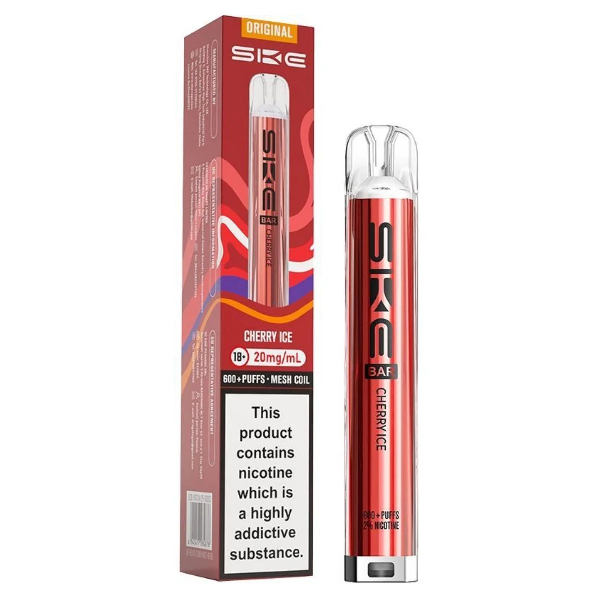 SKE - Crystal Bar 600 Cherry Ice Pod Vape Kit - 20mg/mL