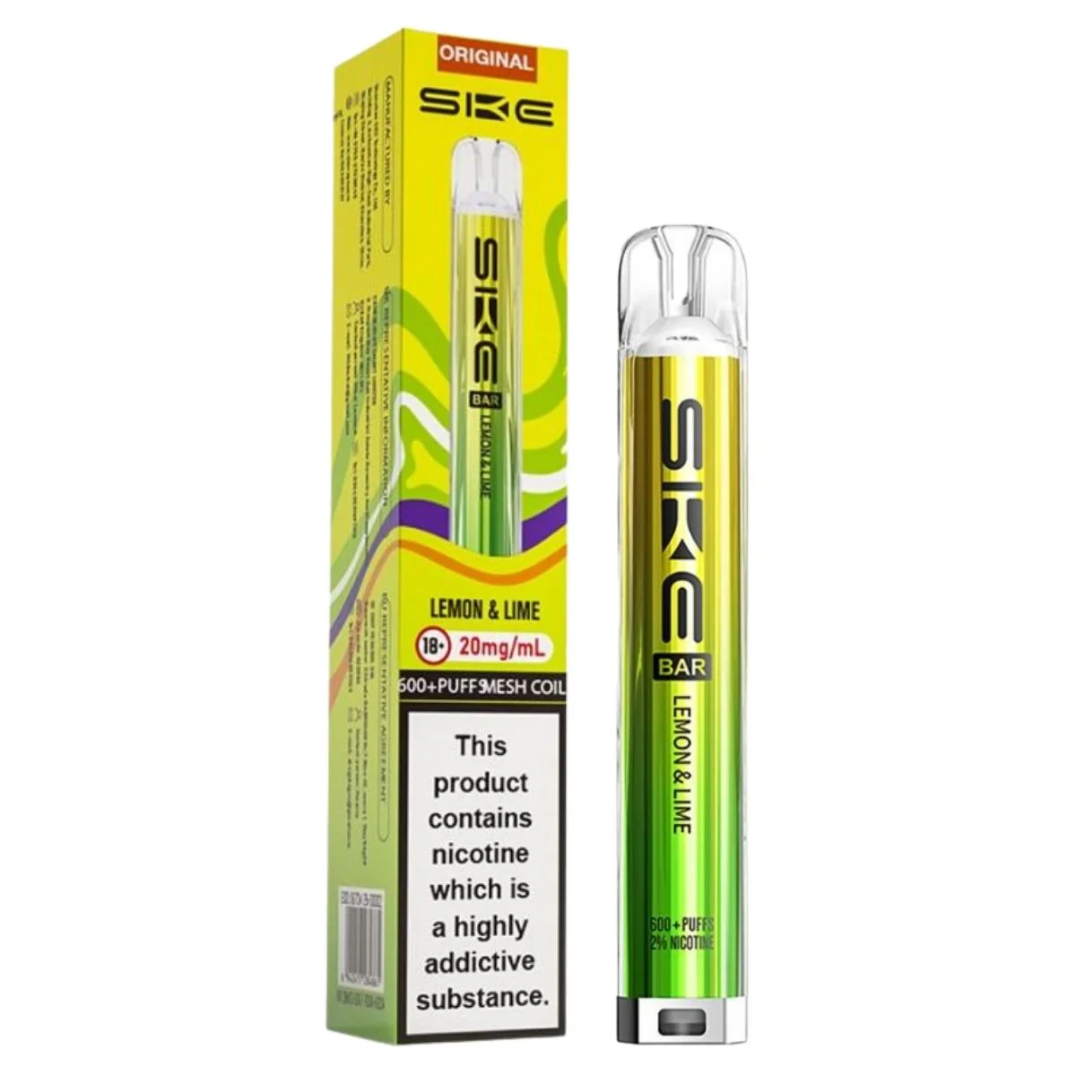 SKE - Crystal Bar 600 Lemon & Lime Pod Vape Kit - 20mg/mL