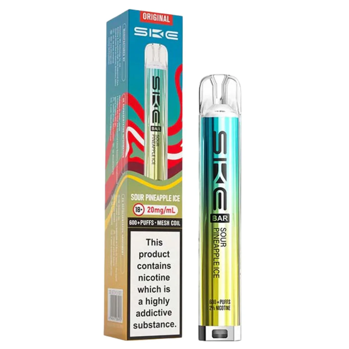 SKE - Crystal Bar 600 Sour Pineapple Ice Pod Vape Kit - 20mg/mL