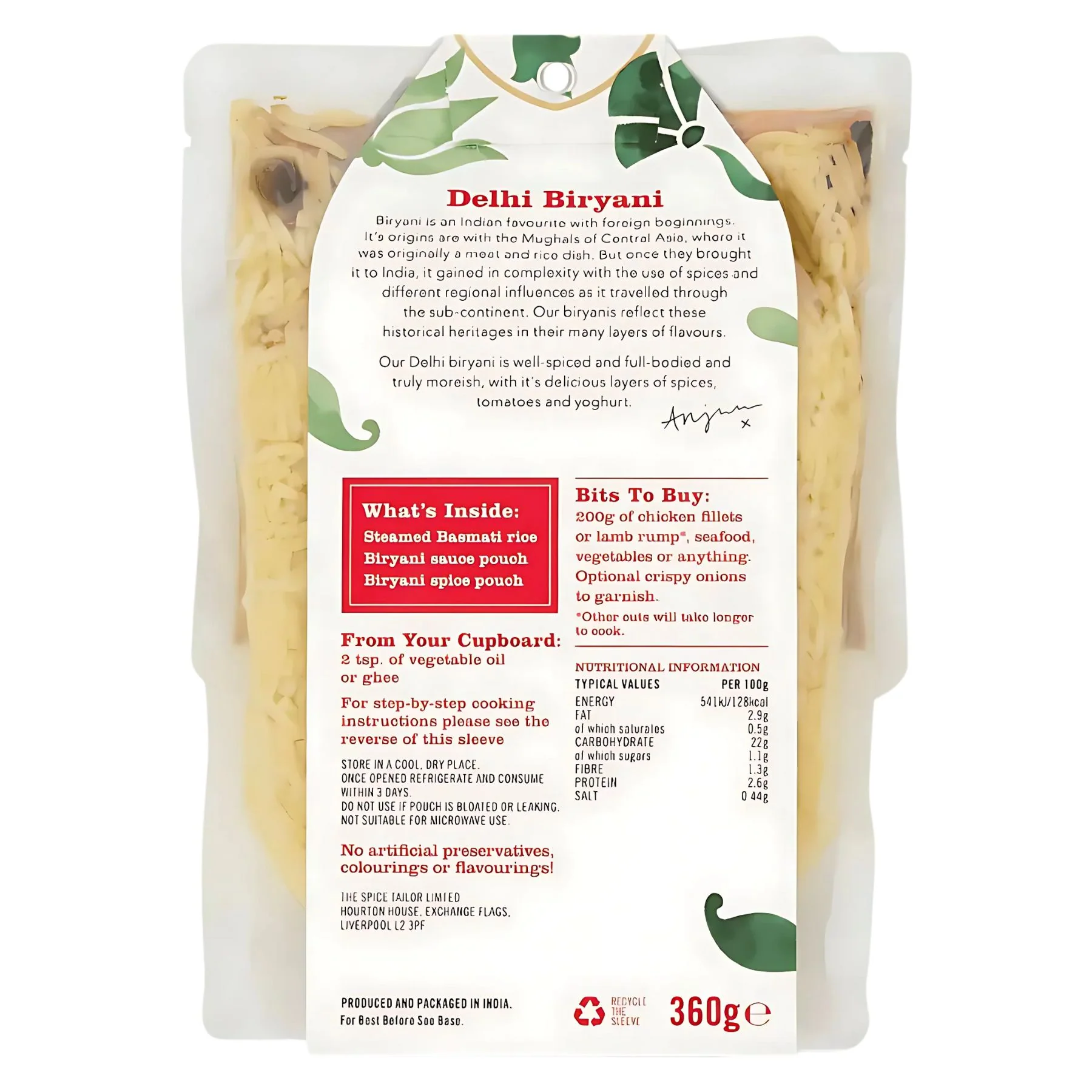Spice Tailor - Delhi Biryani Kit with Rice (Serves 2) - 360g - Image 2