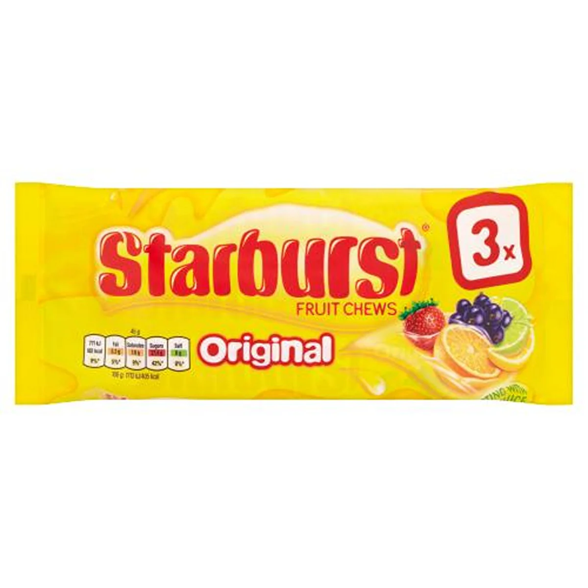 Starburst - Original Fruit Chews Sweets - 3x45g