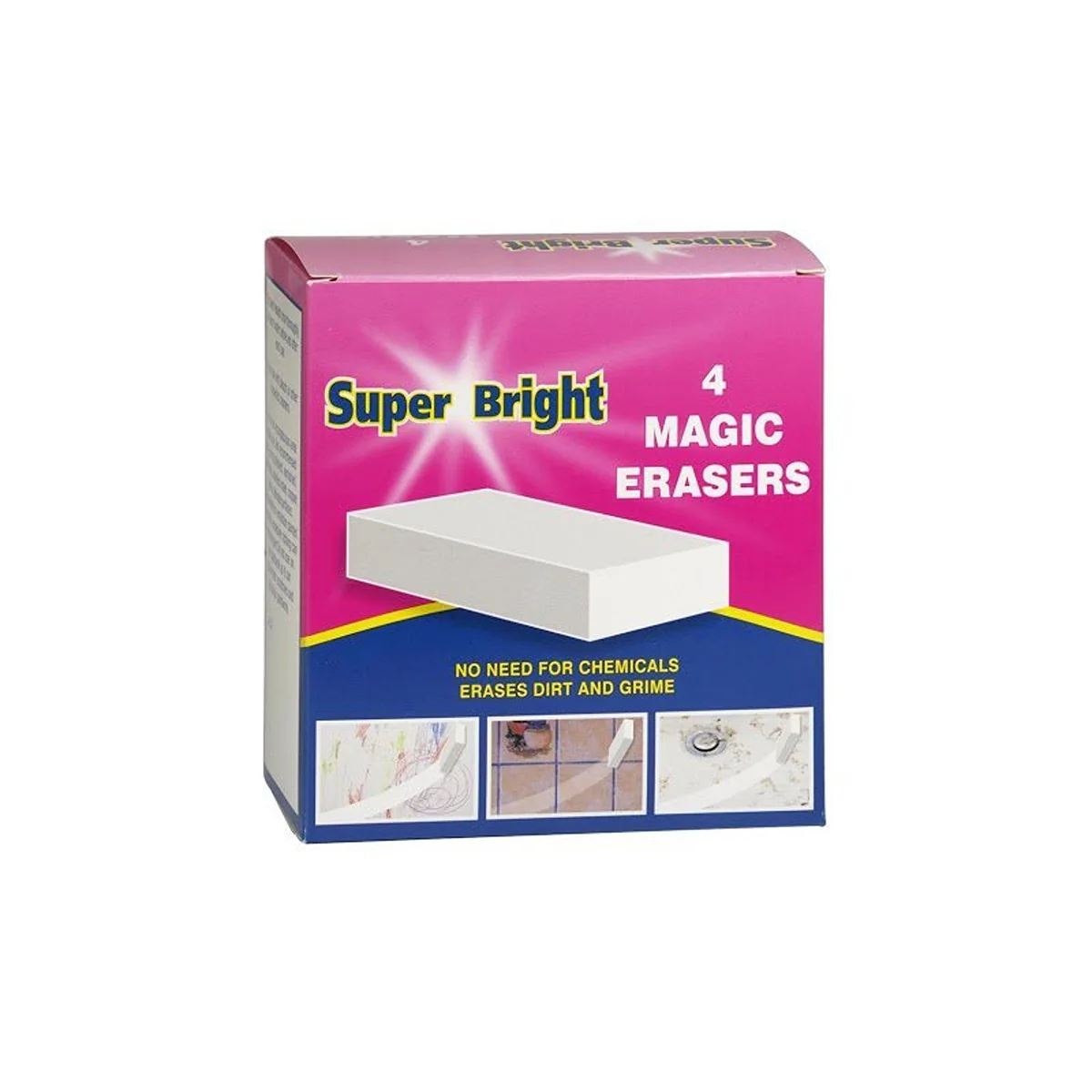 Super Bright - Magic Eraser Sponge x4