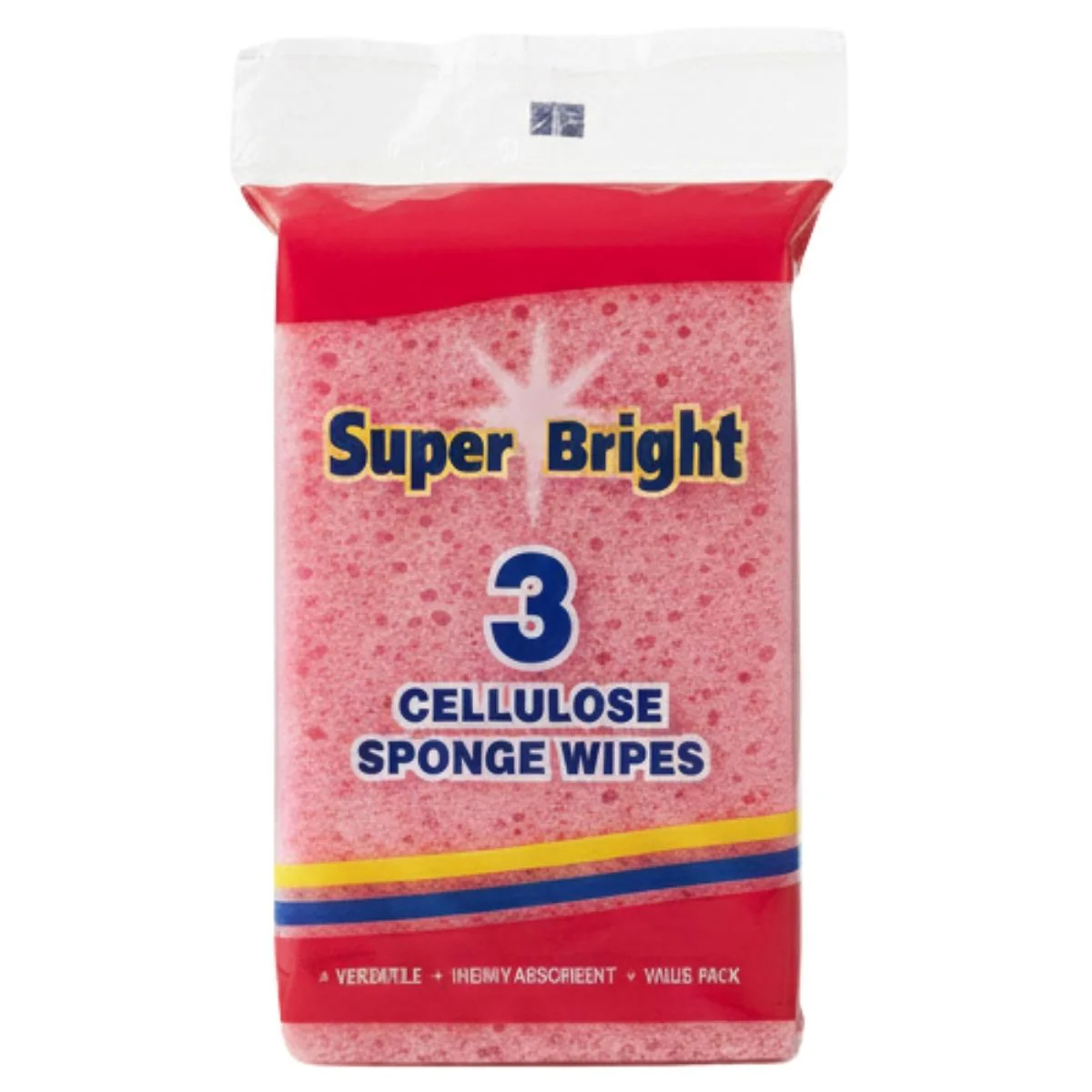 Super Bright - Cellulose Sponge Wipes - 3Pcs