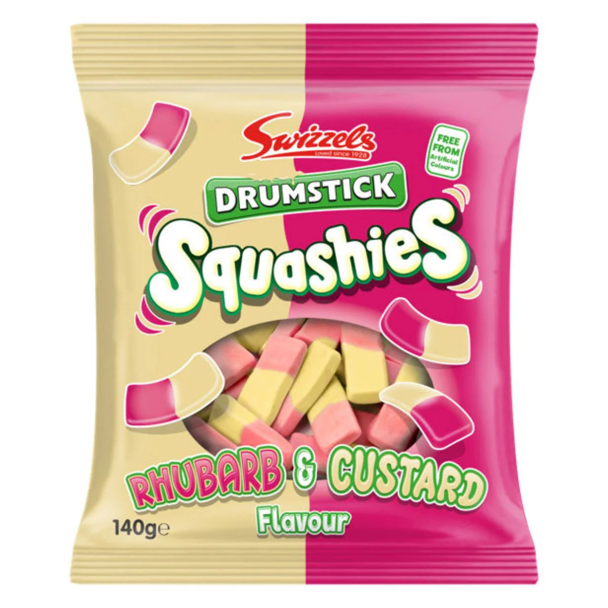 Swizzels - Drumstick Squashies Rhubarb & Custard Flavour - 140g
